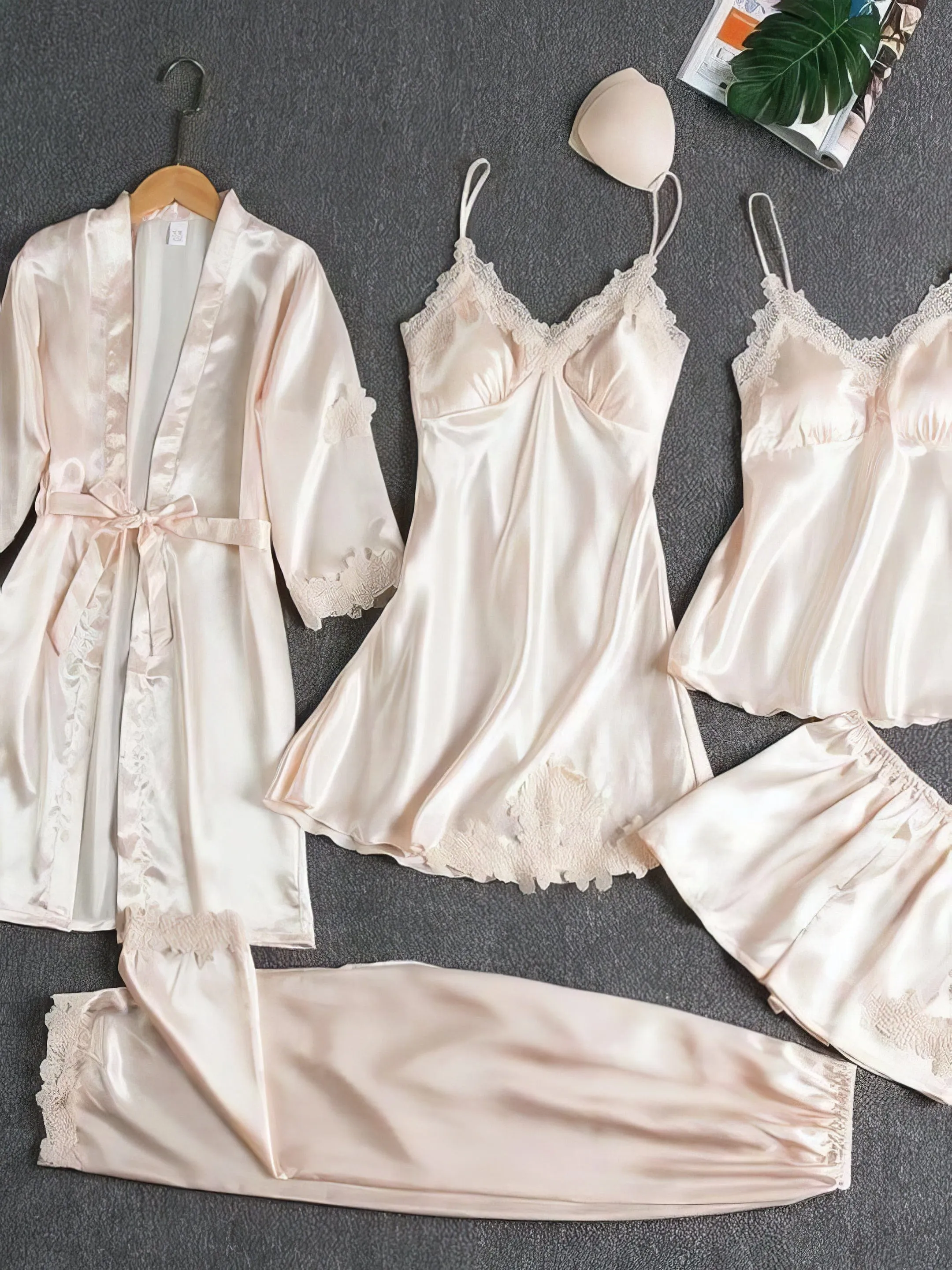 5-Piece Satin Pajama Set - Soft and Stylish