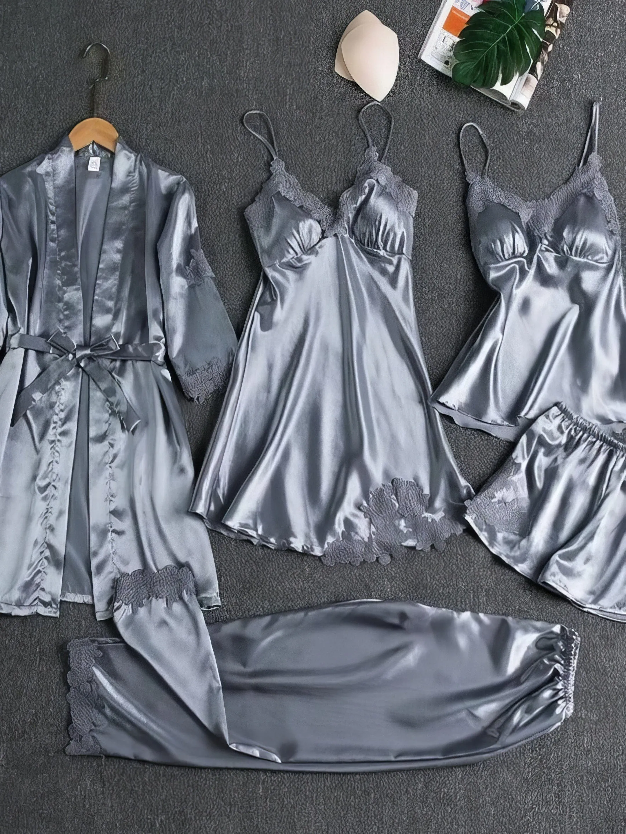 5-Piece Satin Pajama Set - Soft and Stylish