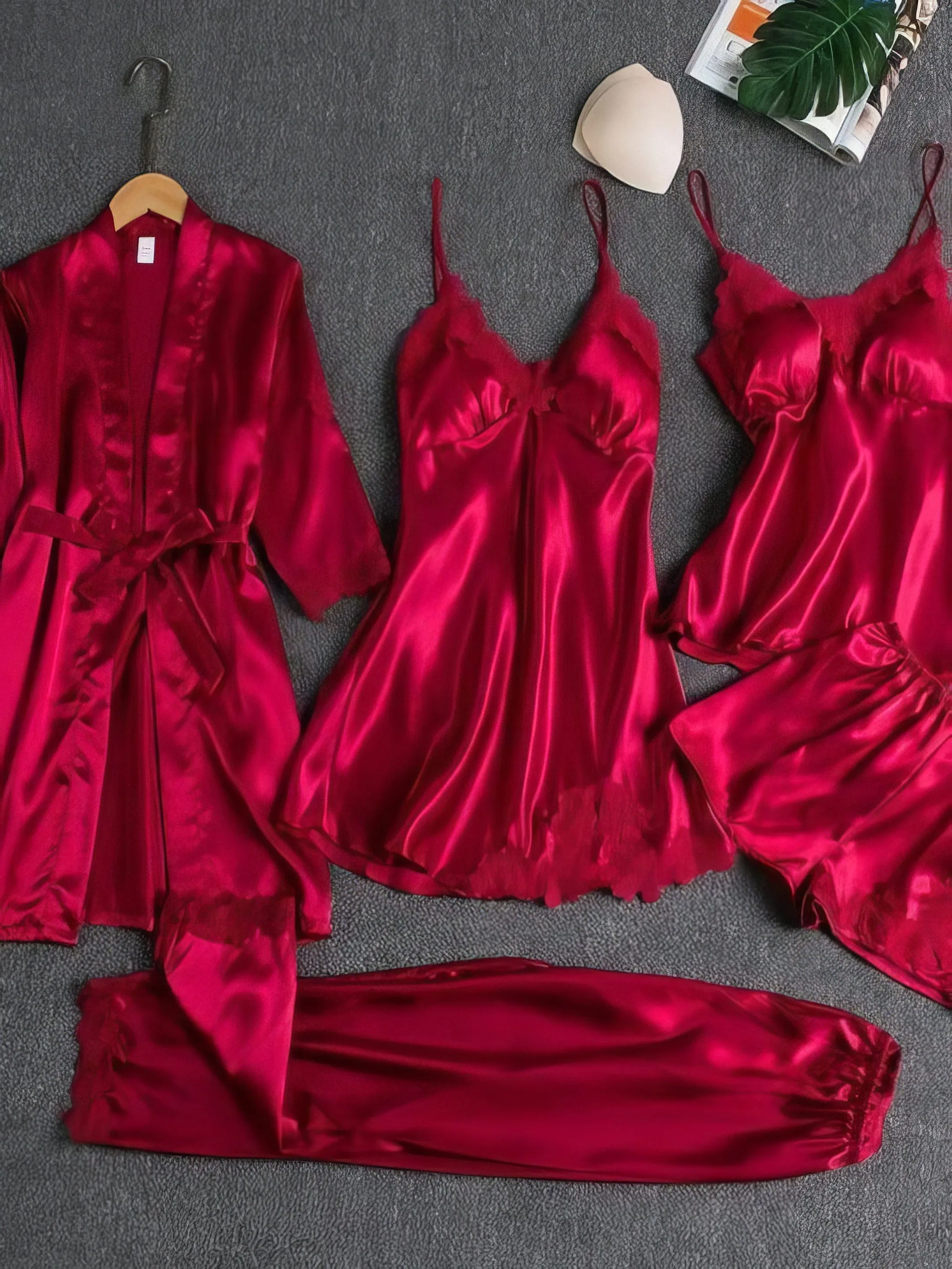 5-Piece Satin Pajama Set - Soft and Stylish