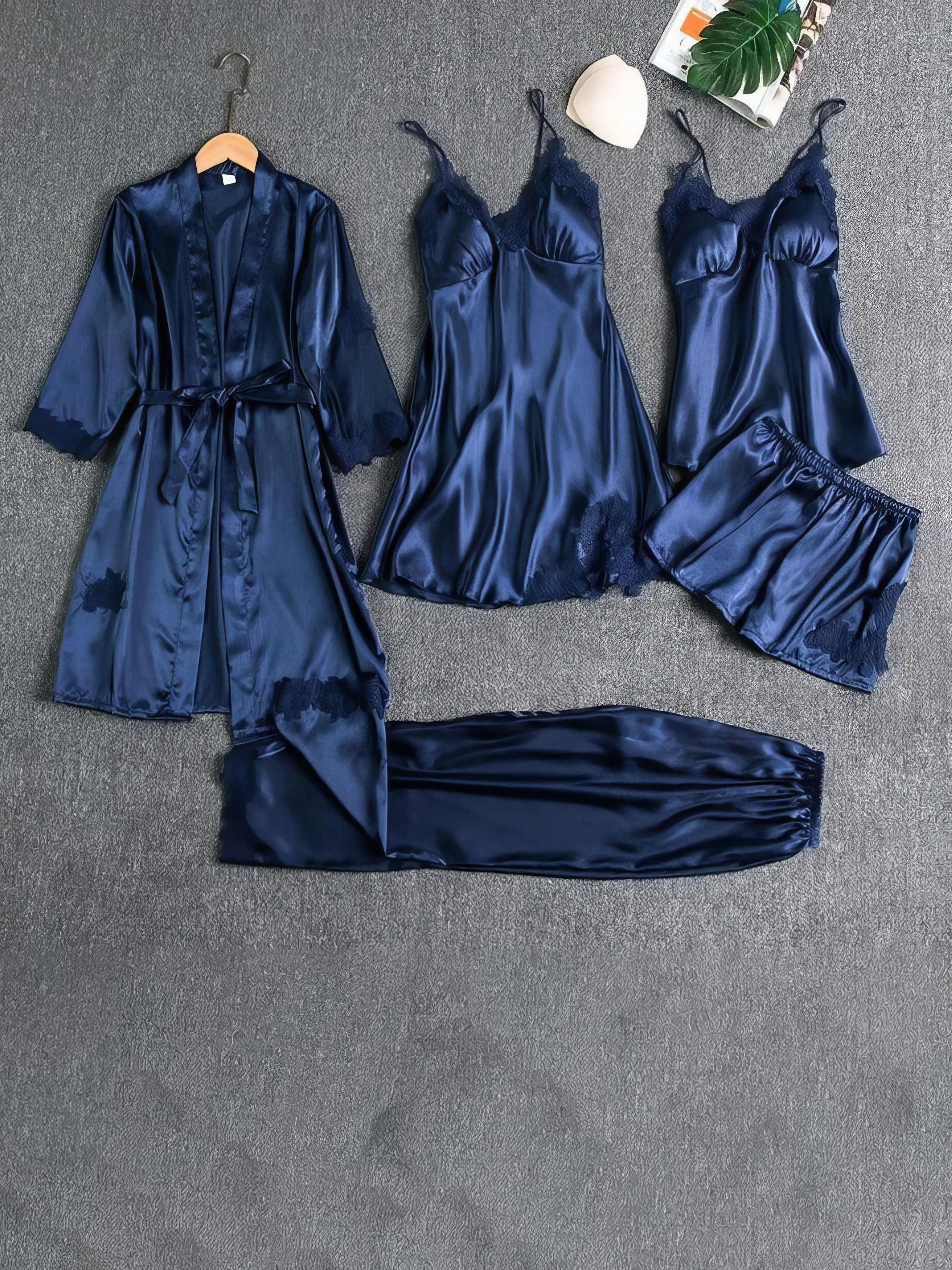 5-Piece Satin Pajama Set - Soft and Stylish