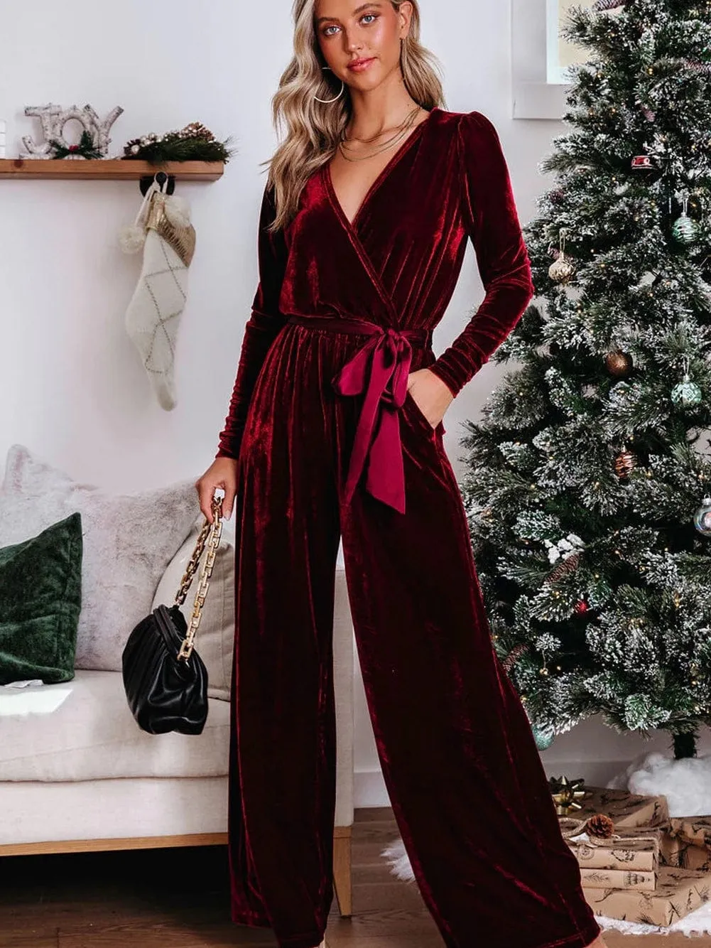 Backless Velvet Jumpsuit: Bold and Stylish