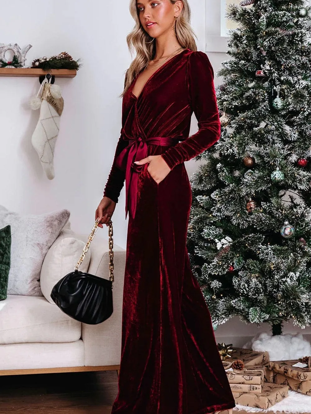 Backless Velvet Jumpsuit: Bold and Stylish