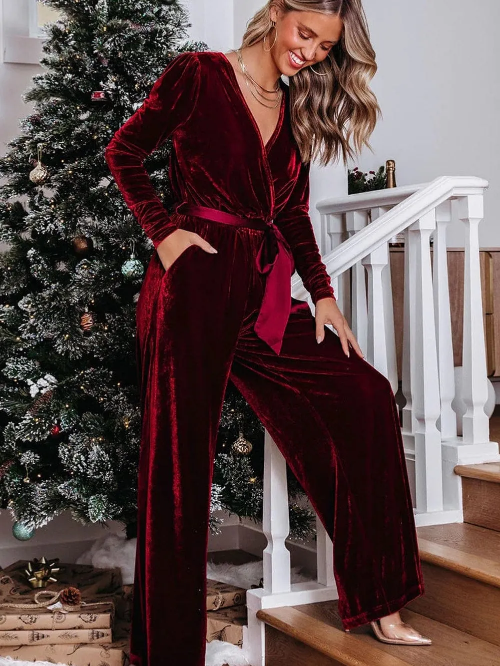 Backless Velvet Jumpsuit: Bold and Stylish