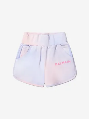 Balmain Girls Logo Shorts in Pink