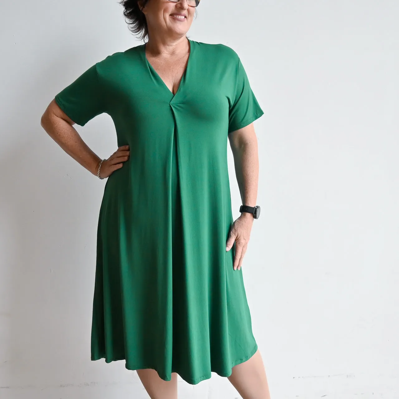 Bamboo Go To Dress by KOBOMO - Short Sleeve