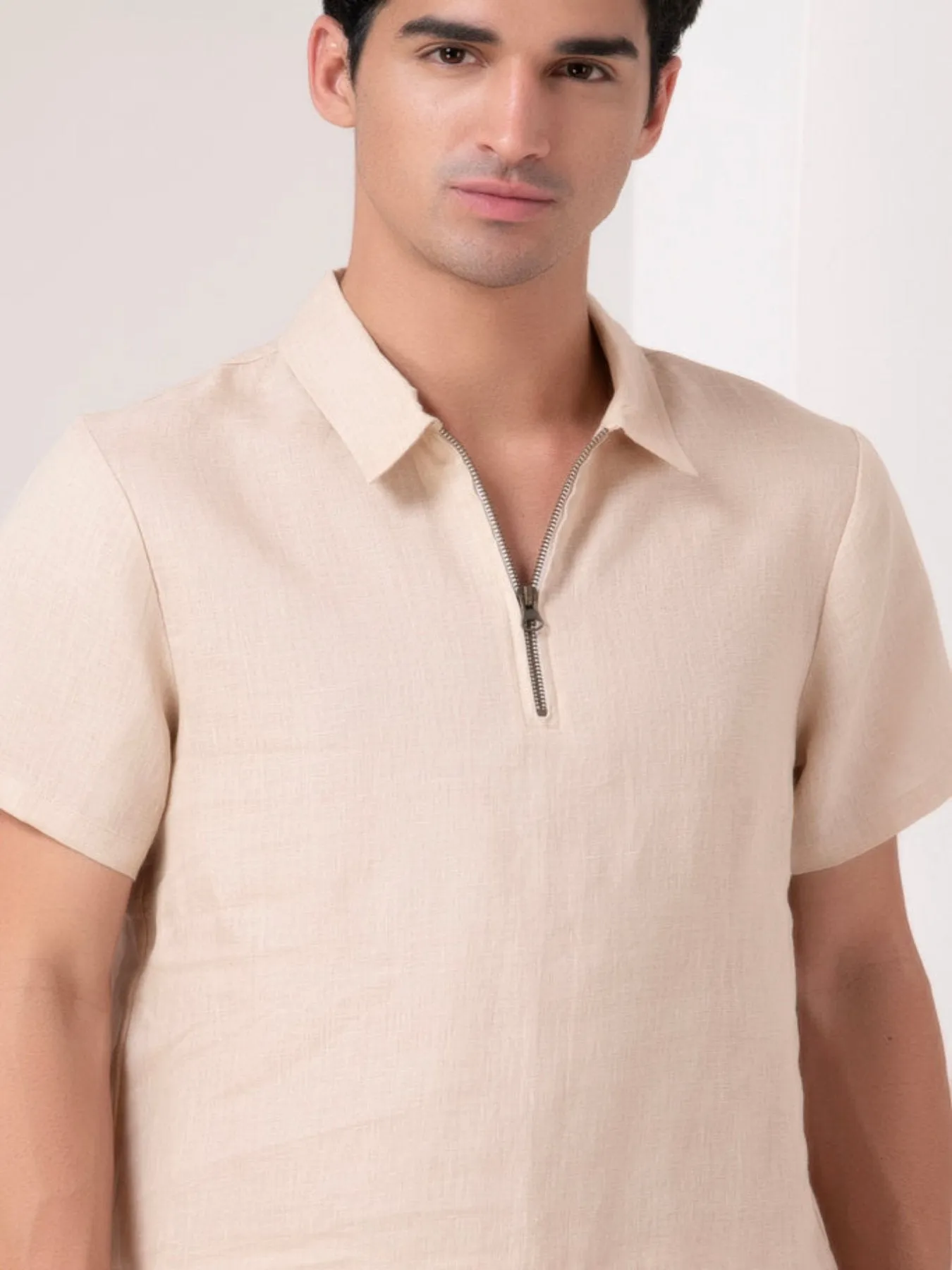 Beige Linen Loungewear