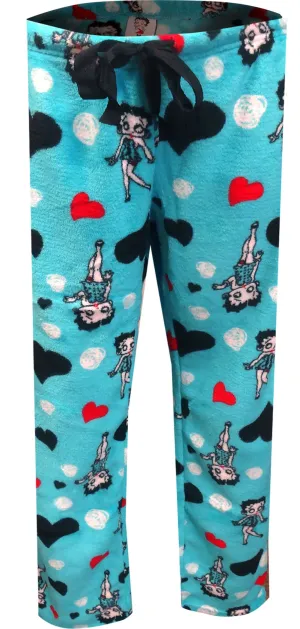 Betty Boop Signature Turquoise Plush Lounge Pants