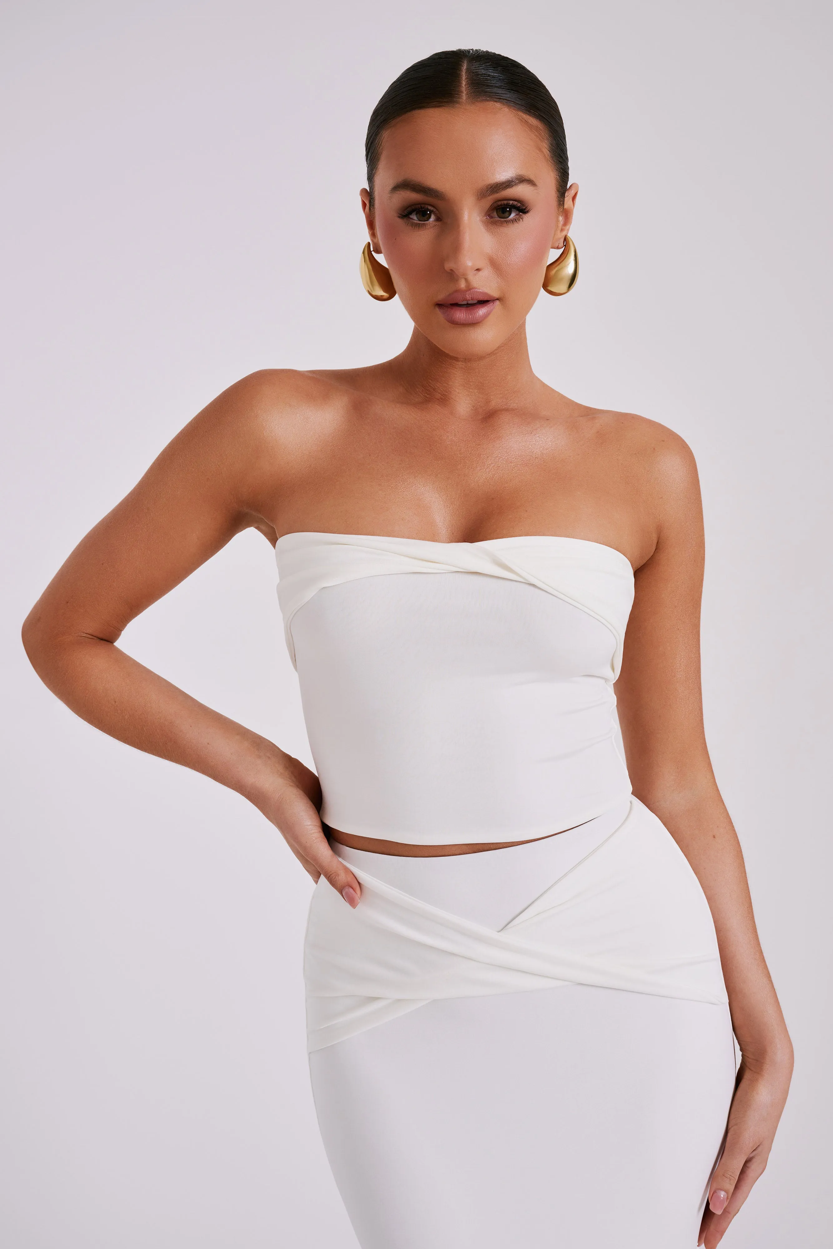 Ceri Slinky Twist Top - White