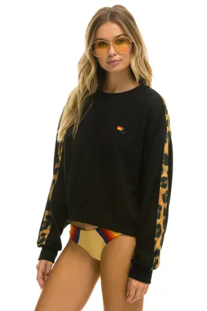 Cheetah Stripe Relaxed Fit Crew Sweatshirt