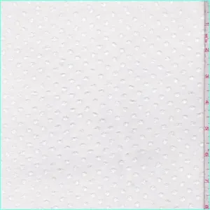 China White Clip Dot Knit Fabric