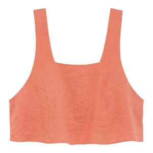 Coral Square Neck Crop Top