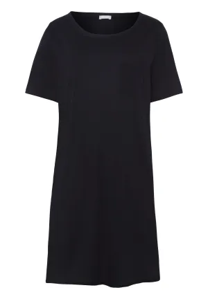 Cotton Deluxe Round Neck Cotton Nightgown | Black 77953-019