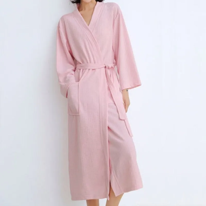 Custom Long Sleeve Waffled Robes For Women