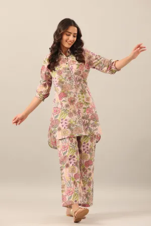 Dandelion on Collared Cotton Palazzo Loungewear Set