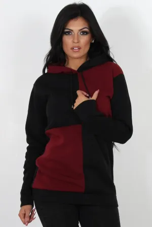 Delora Wine Panel Hoodie