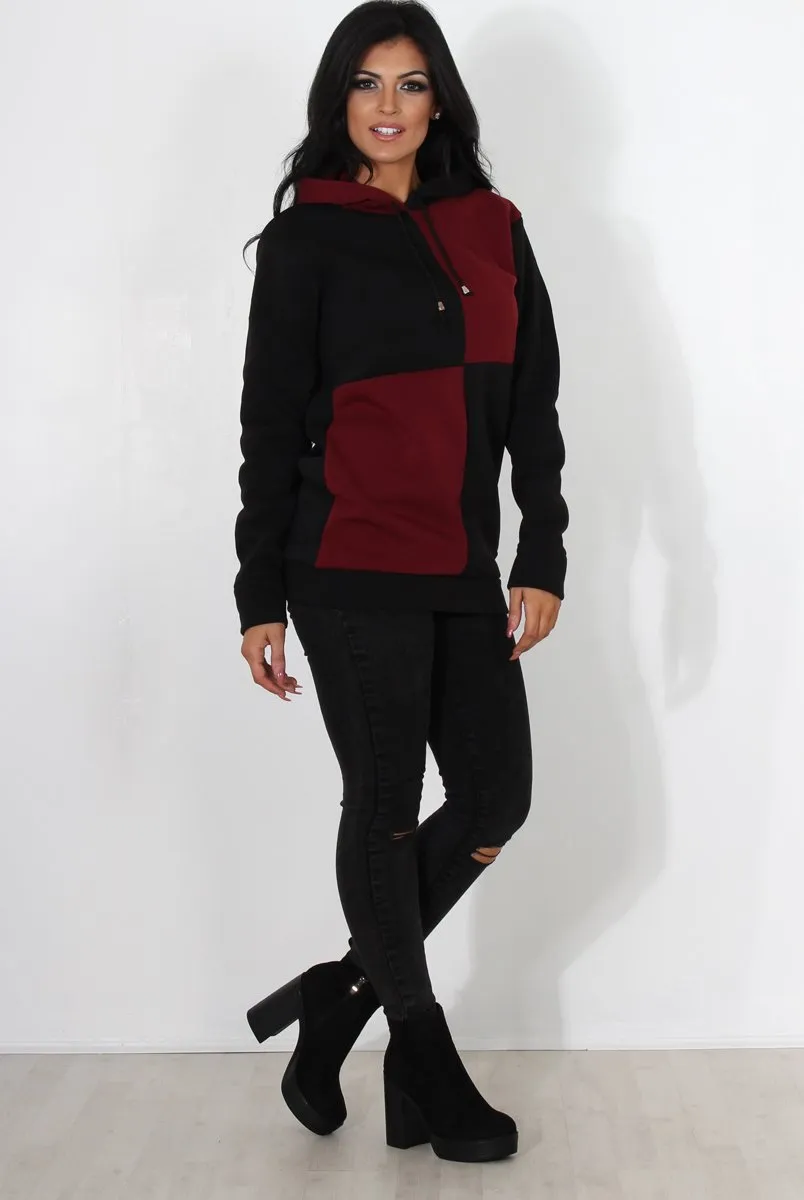 Delora Wine Panel Hoodie