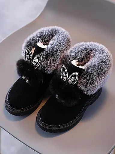 Faux Fur Butterfly Boots by Liv and Mia