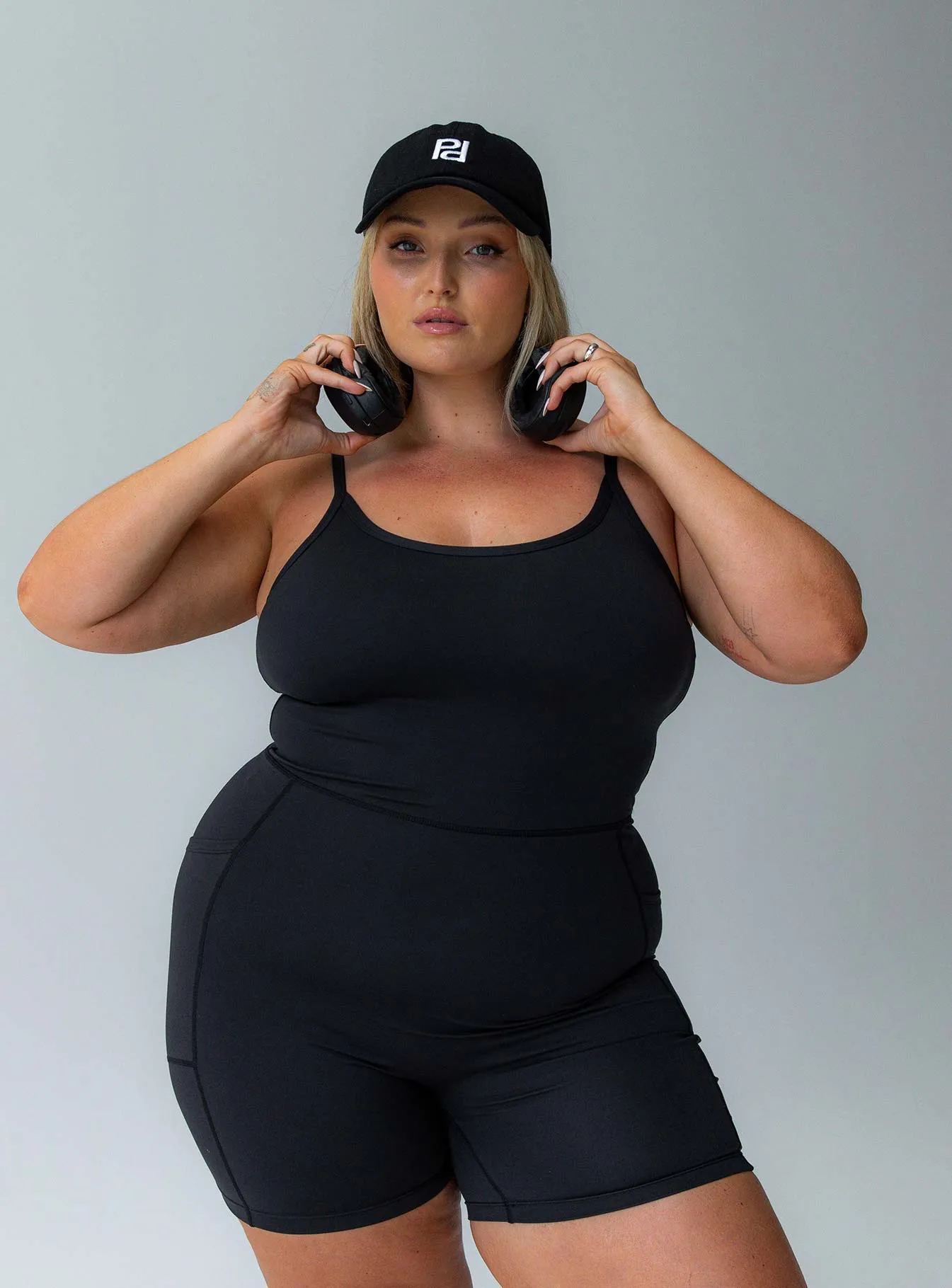 Feel Good Contour Activewear Catsuit Black Curve