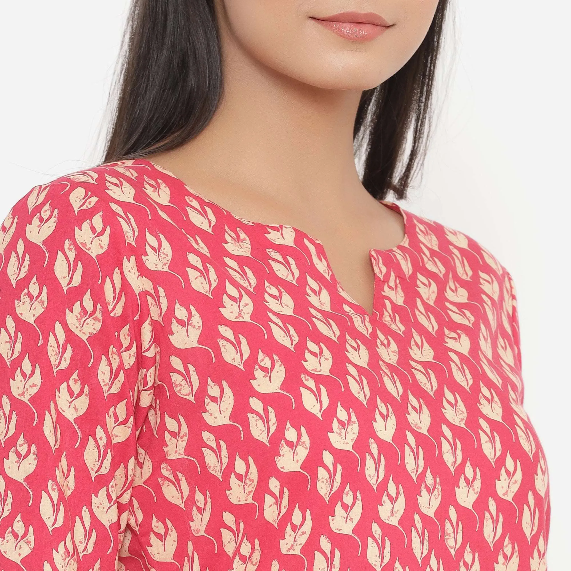 Flaming Leaves On Red Loungewear Top Set