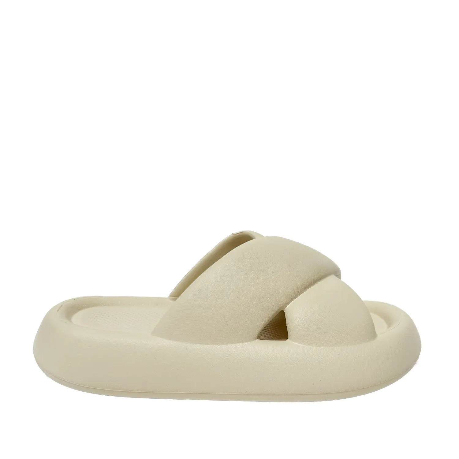 FLOOF Women's Puff Puff Slide in Cream