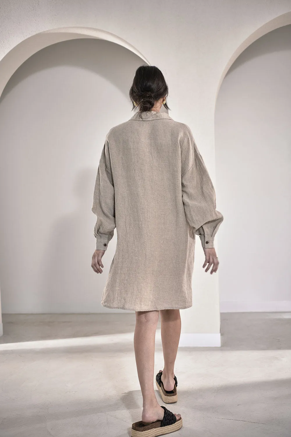 Fundamental Linen Shift Dress - Natural 