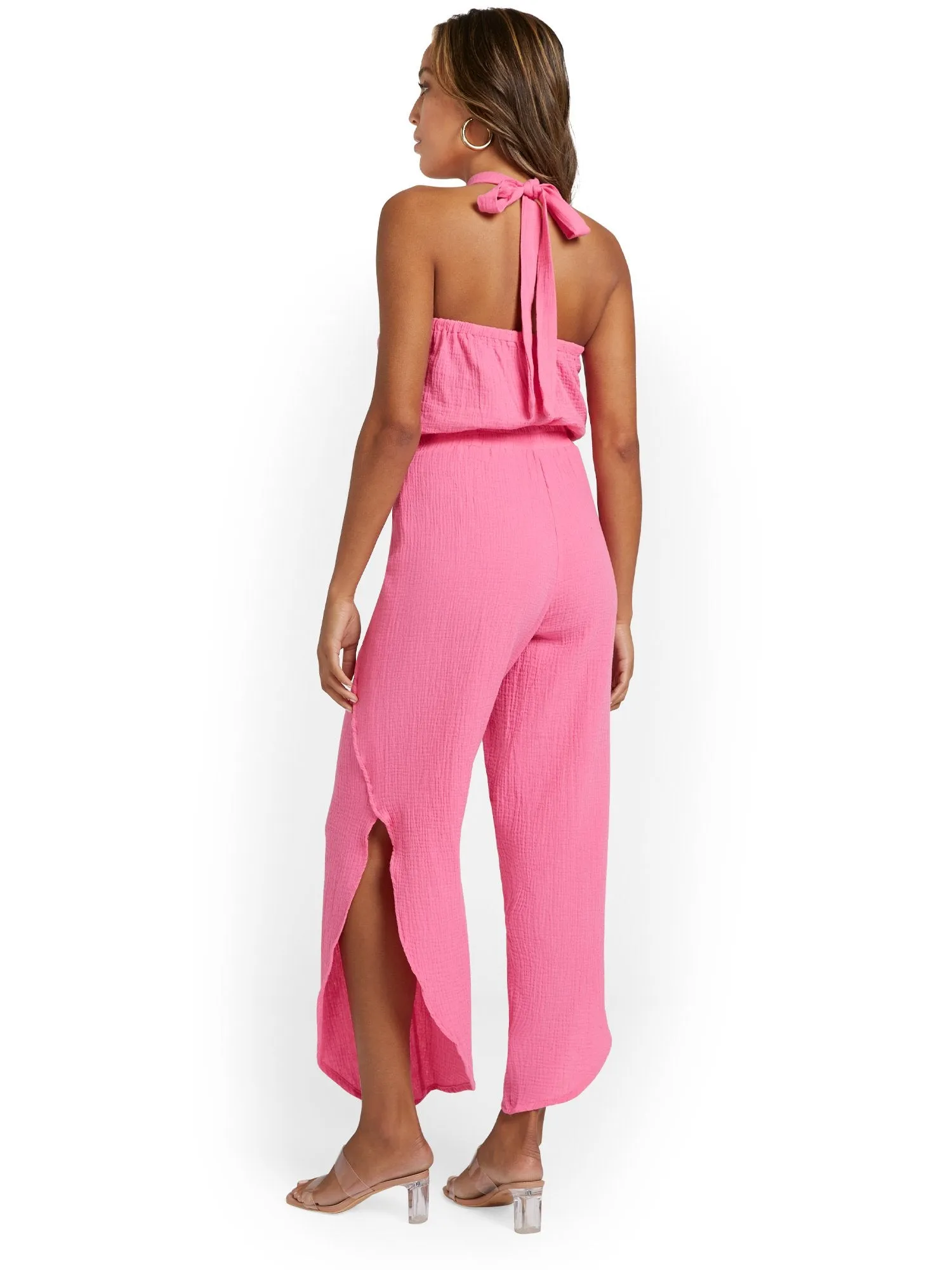 Gauze Halterneck Jumpsuit