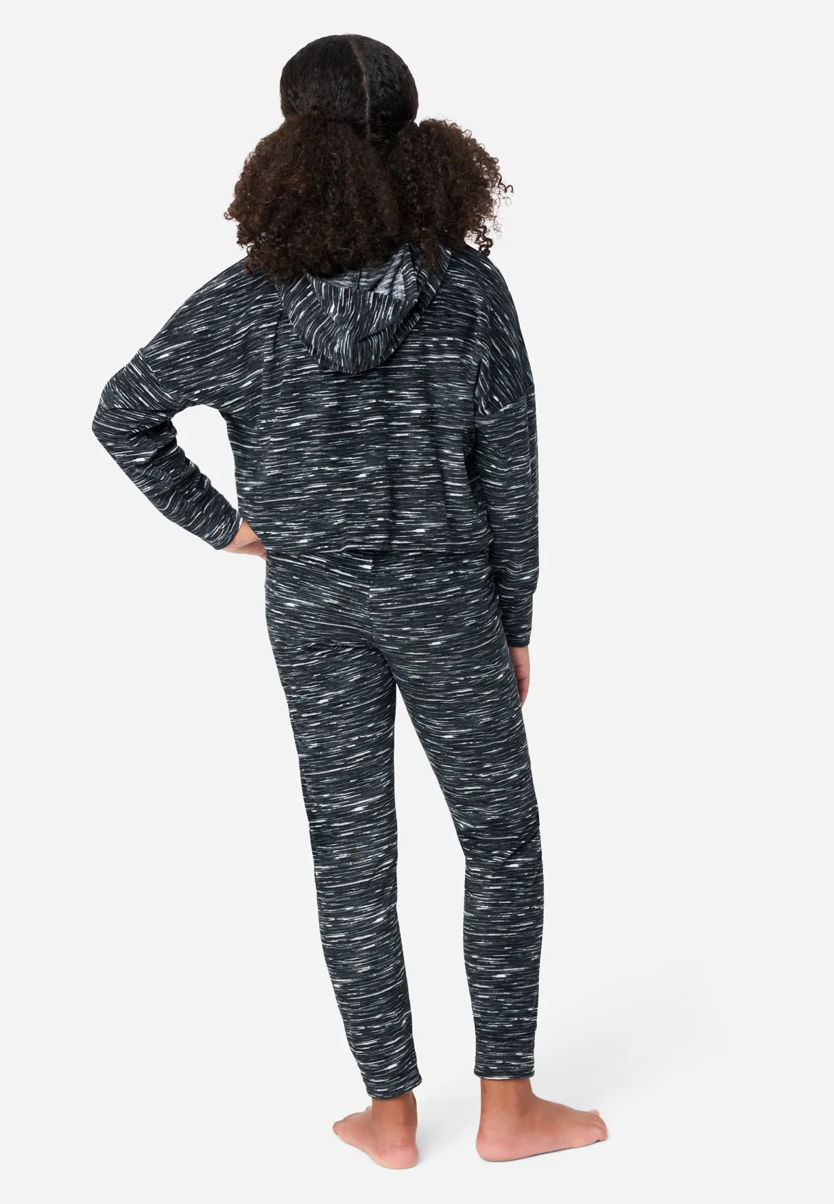 Graphic Space-Dyed Hoodie Pajama Set