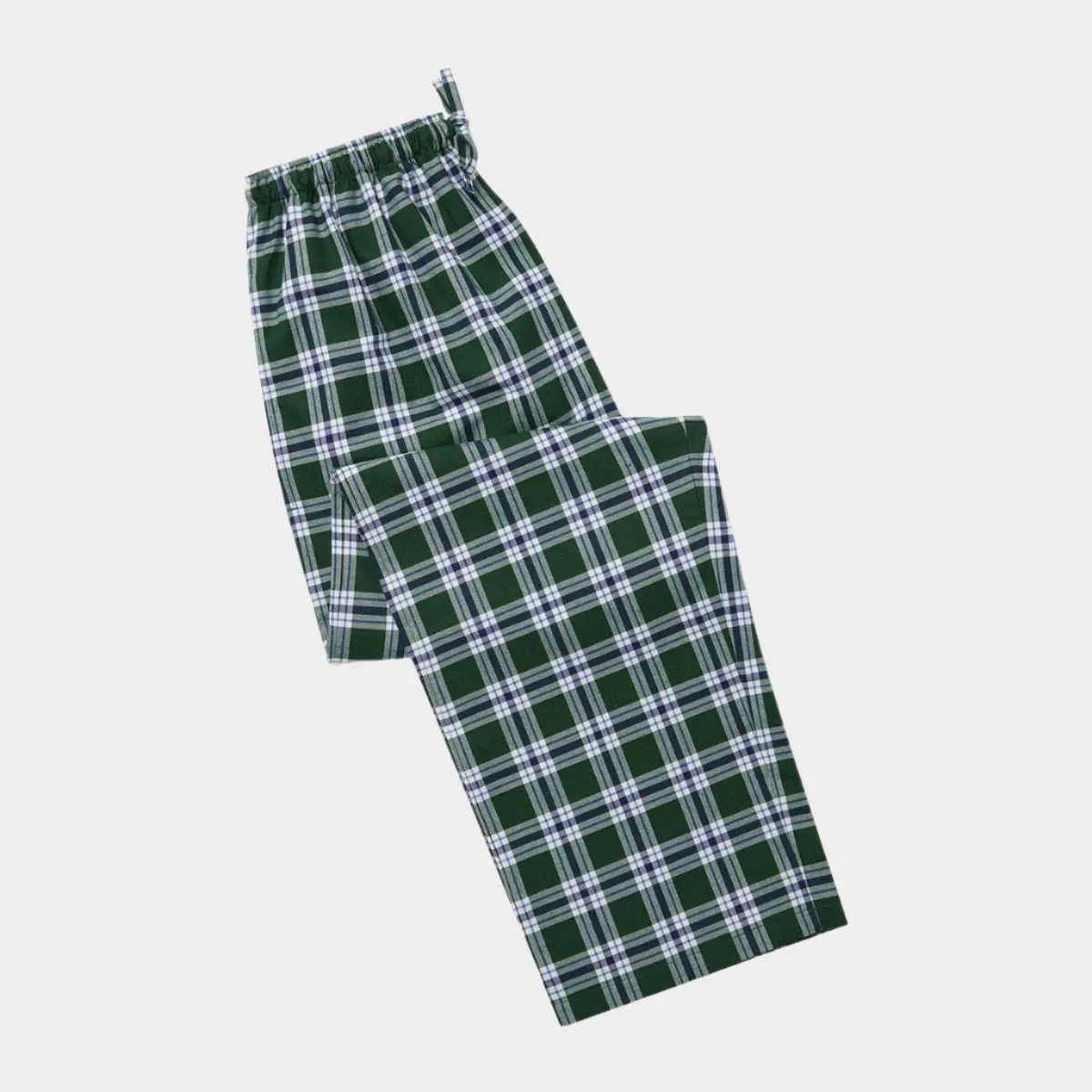 Green, Navy & White Check Brushed Cotton Pyjama Bottoms