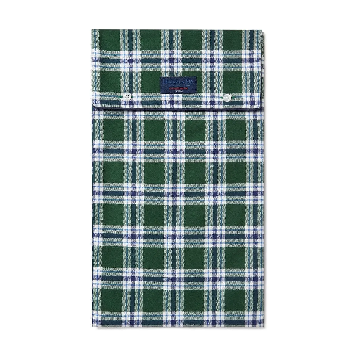 Green, Navy & White Check Brushed Cotton Pyjama Bottoms