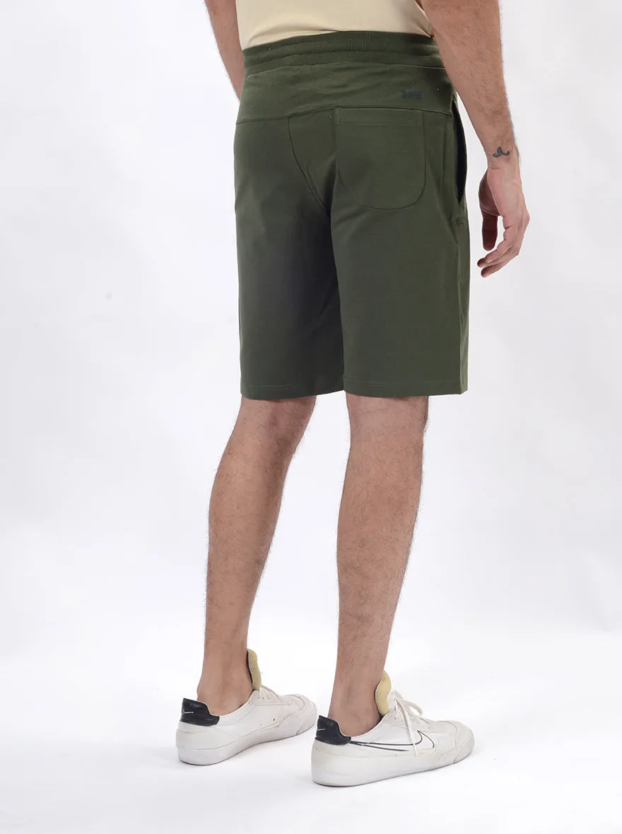 Green Solid Slim Fit Shorts | JadeBlue