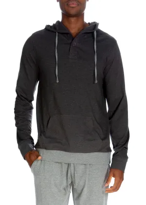 Henley Hoodie With Contrasted Cuff