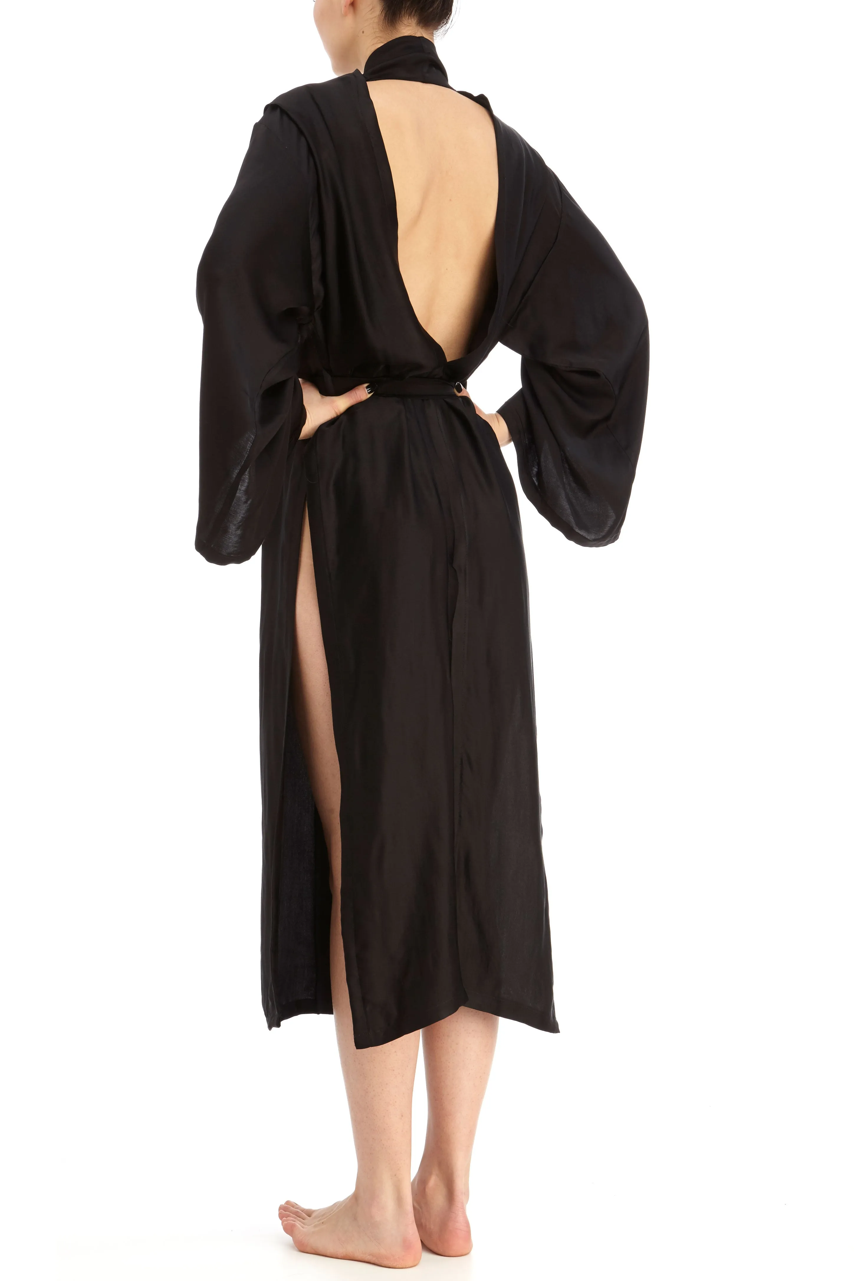 Hishi split robe dress