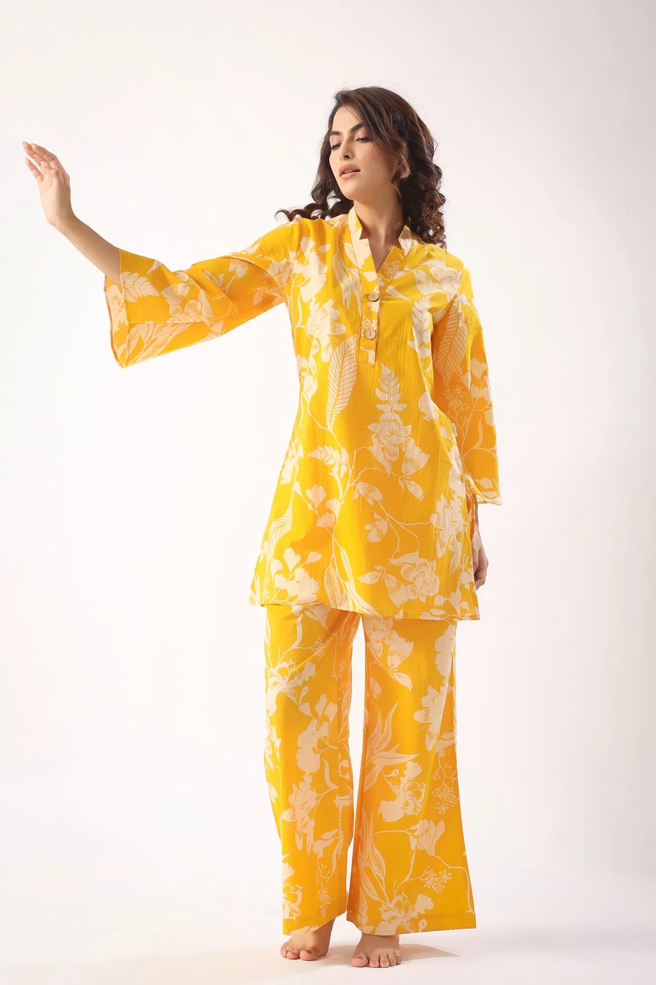 Honeybee Harmony Cotton Palazzo Loungewear Set