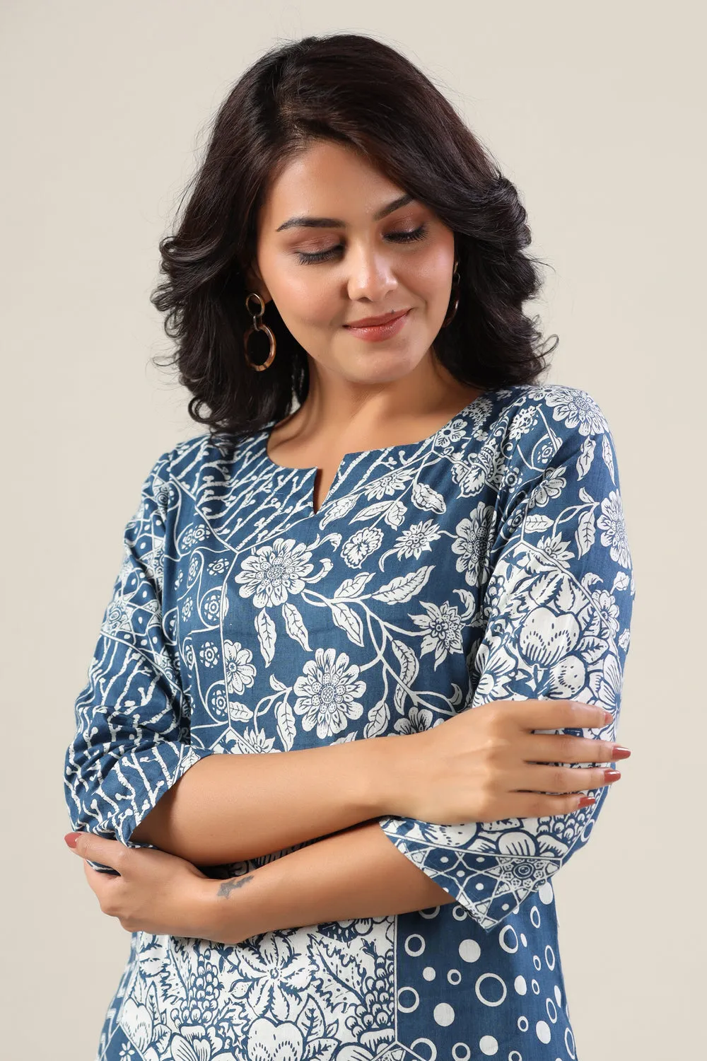 Indigo Patches on Palazzo Loungewear Set