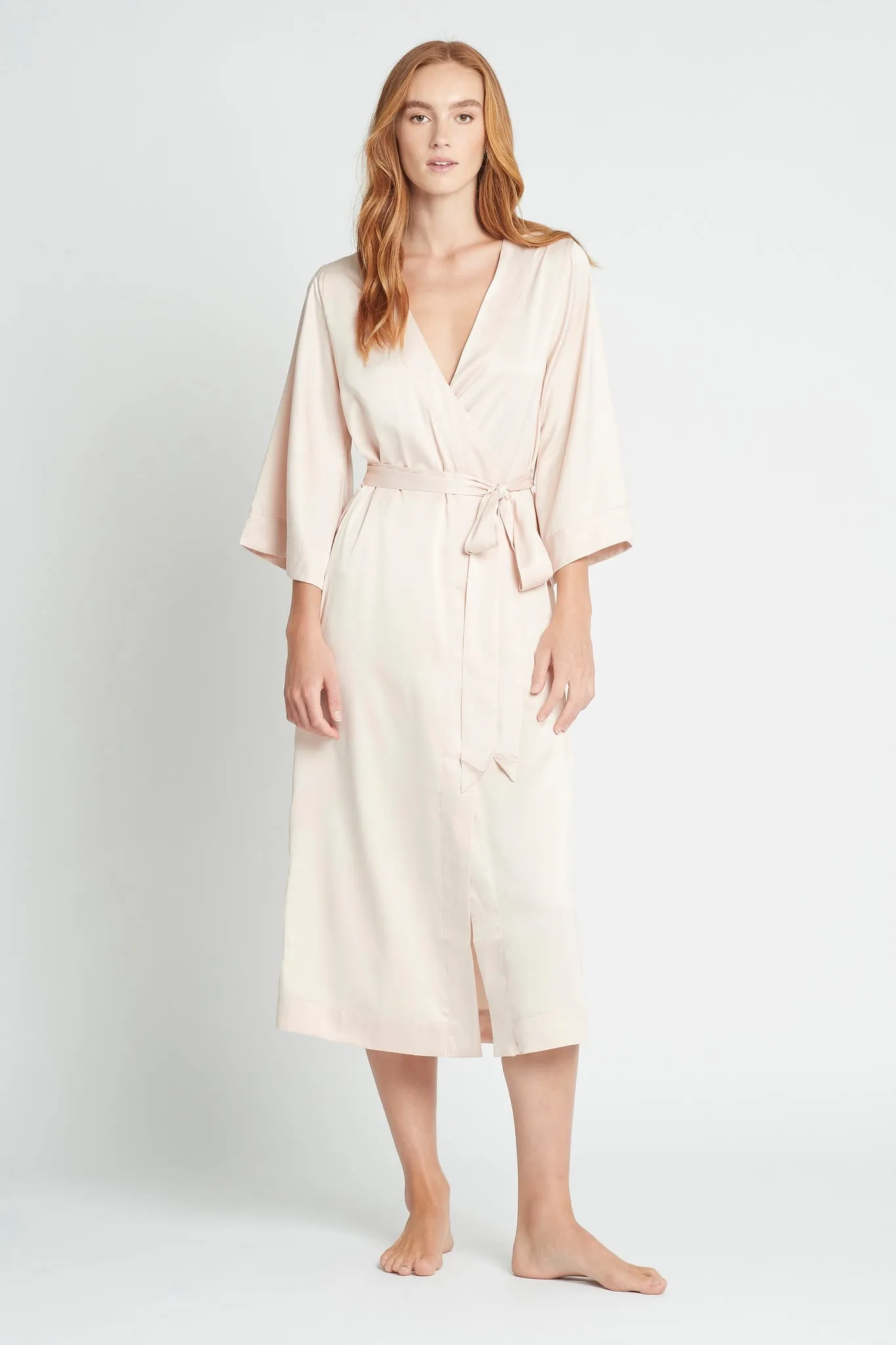 Jasmine Long Robe - Blush