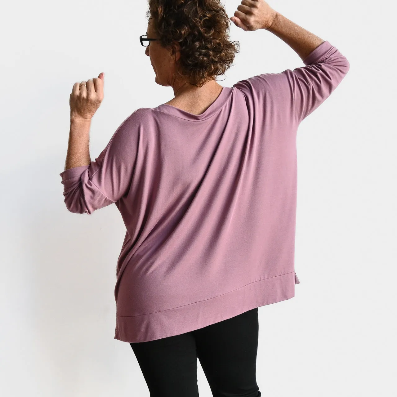 Just Wow Boat Neck Top in Bamboo by KOBOMO