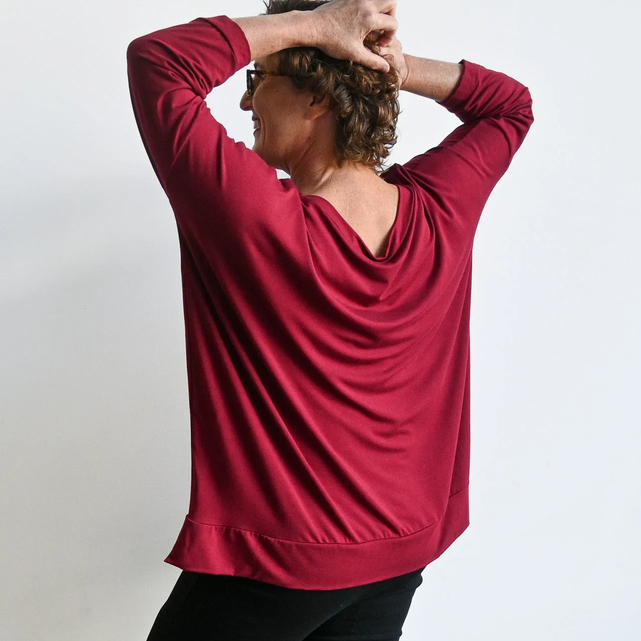 Just Wow Boat Neck Top in Bamboo by KOBOMO