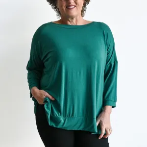 Just Wow Boat Neck Top in Bamboo by KOBOMO