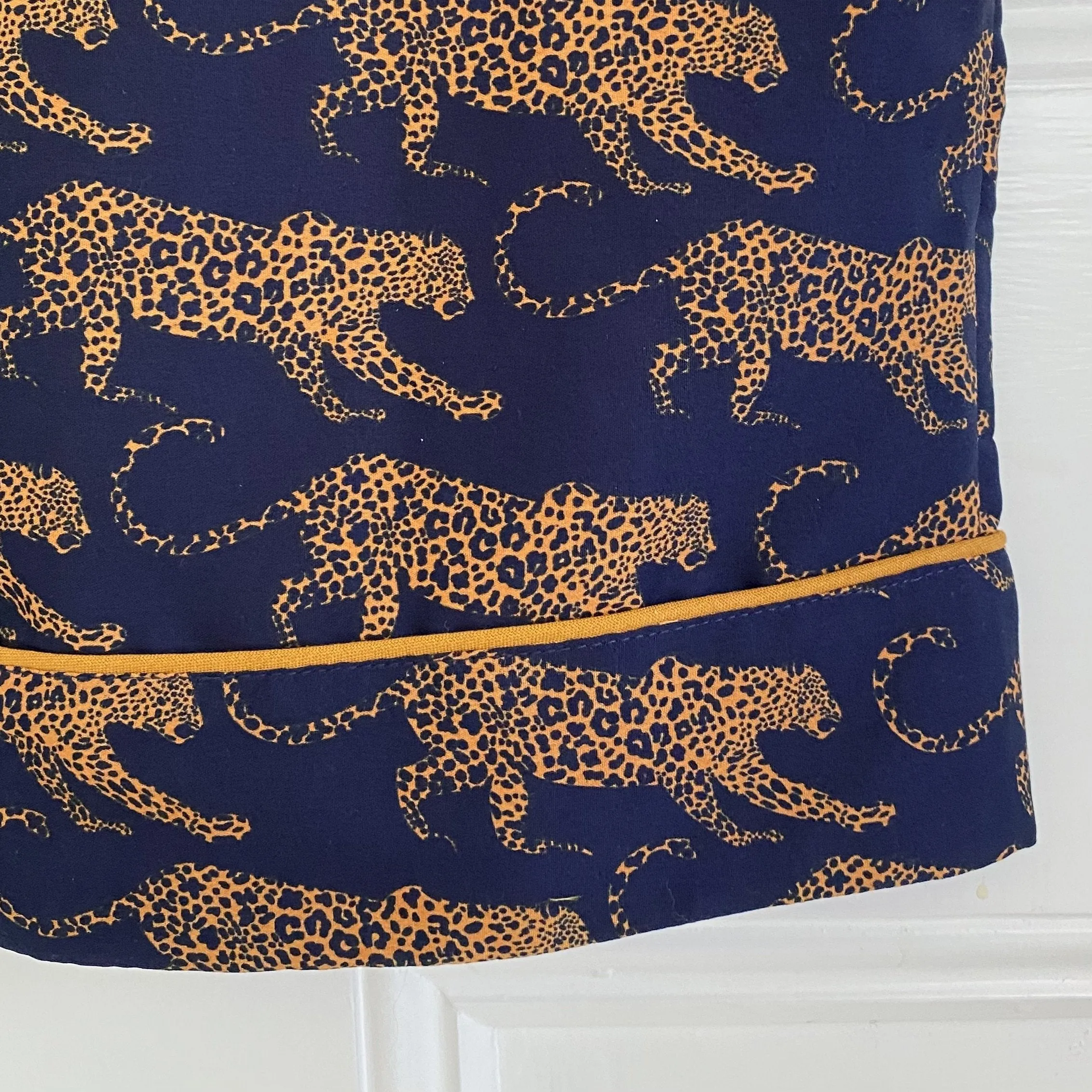 Kids' Navy Leopard Washable Silk Pajamas