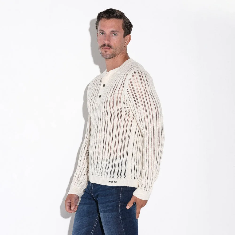 Knitted Stripe Henley