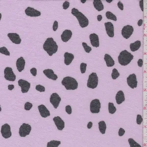 Lavender/Black Speck Brushed French Terry Knit Fabric