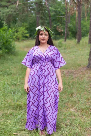 Lilac Timeless Style Caftan in Chevron Pattern