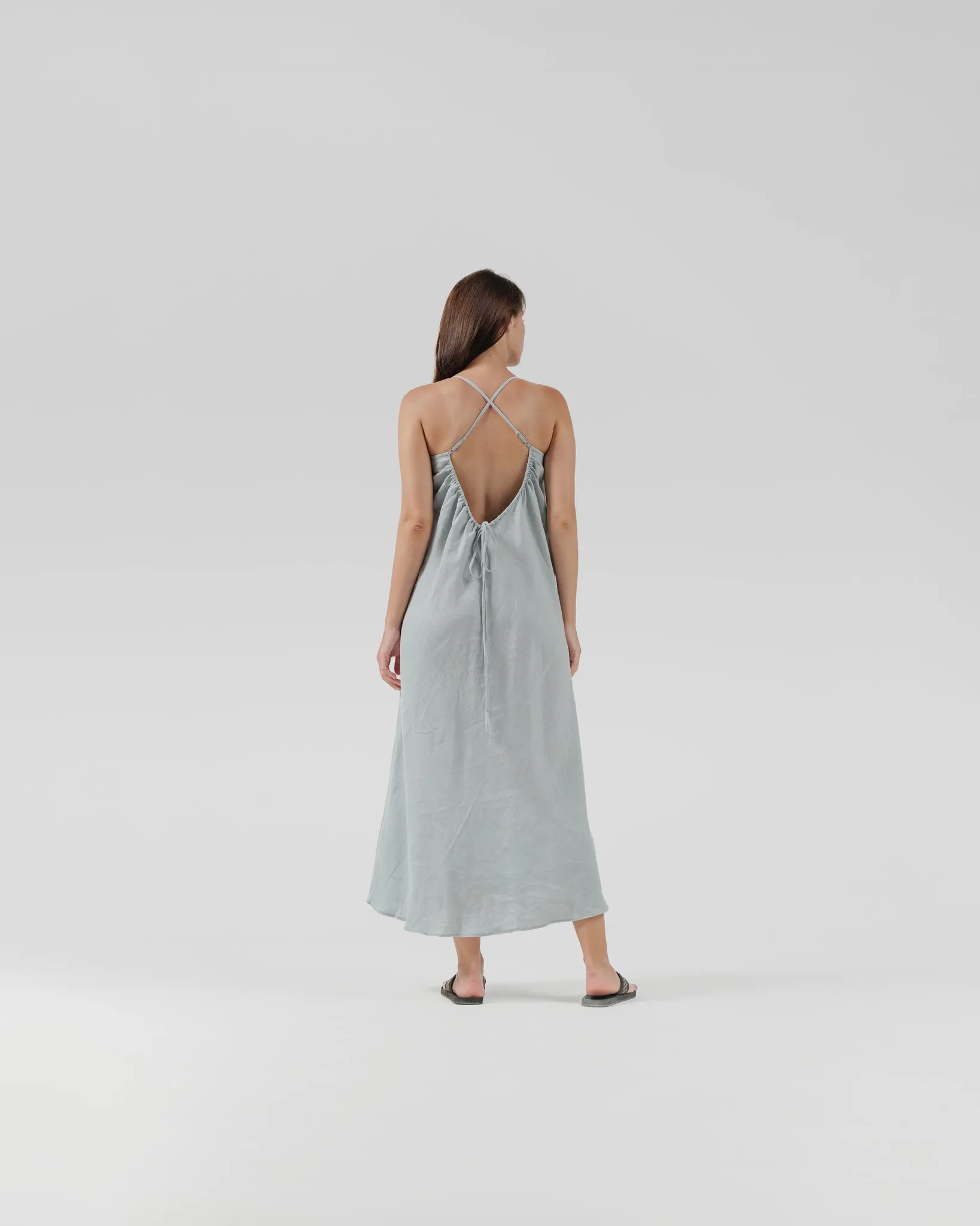 linen backcross dress