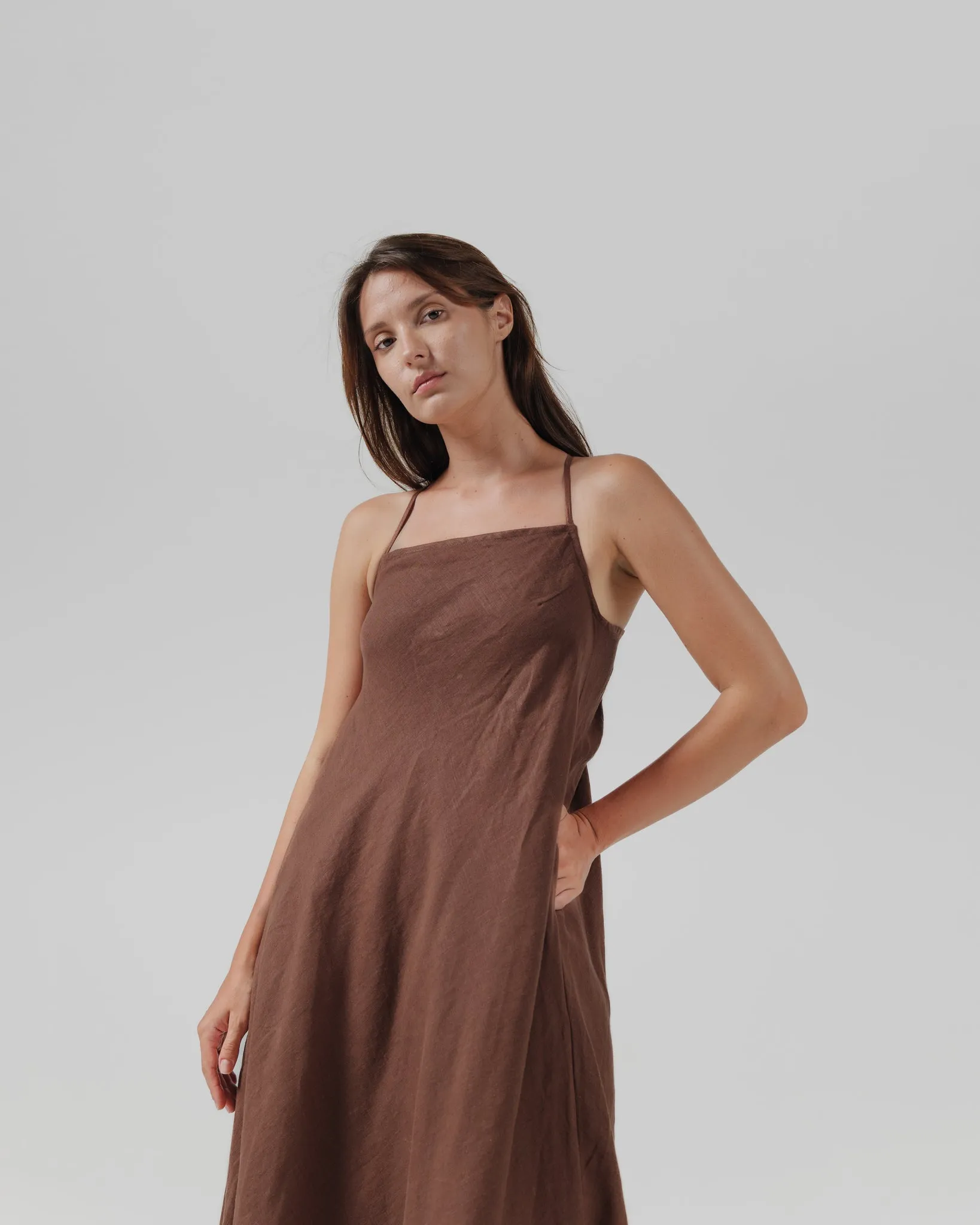 linen backcross dress