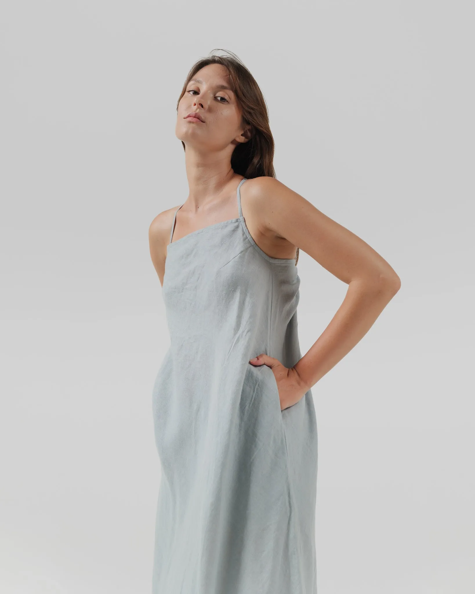 linen backcross dress