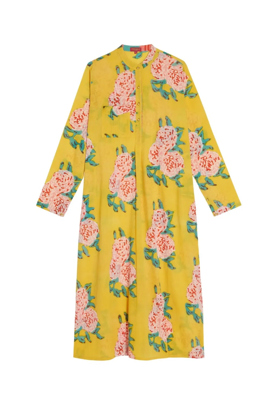 LISA CORTI~ Long kurta w flowers