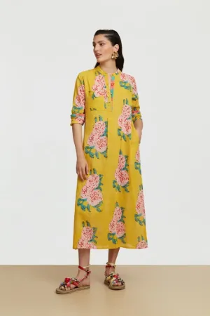 LISA CORTI~ Long kurta w flowers