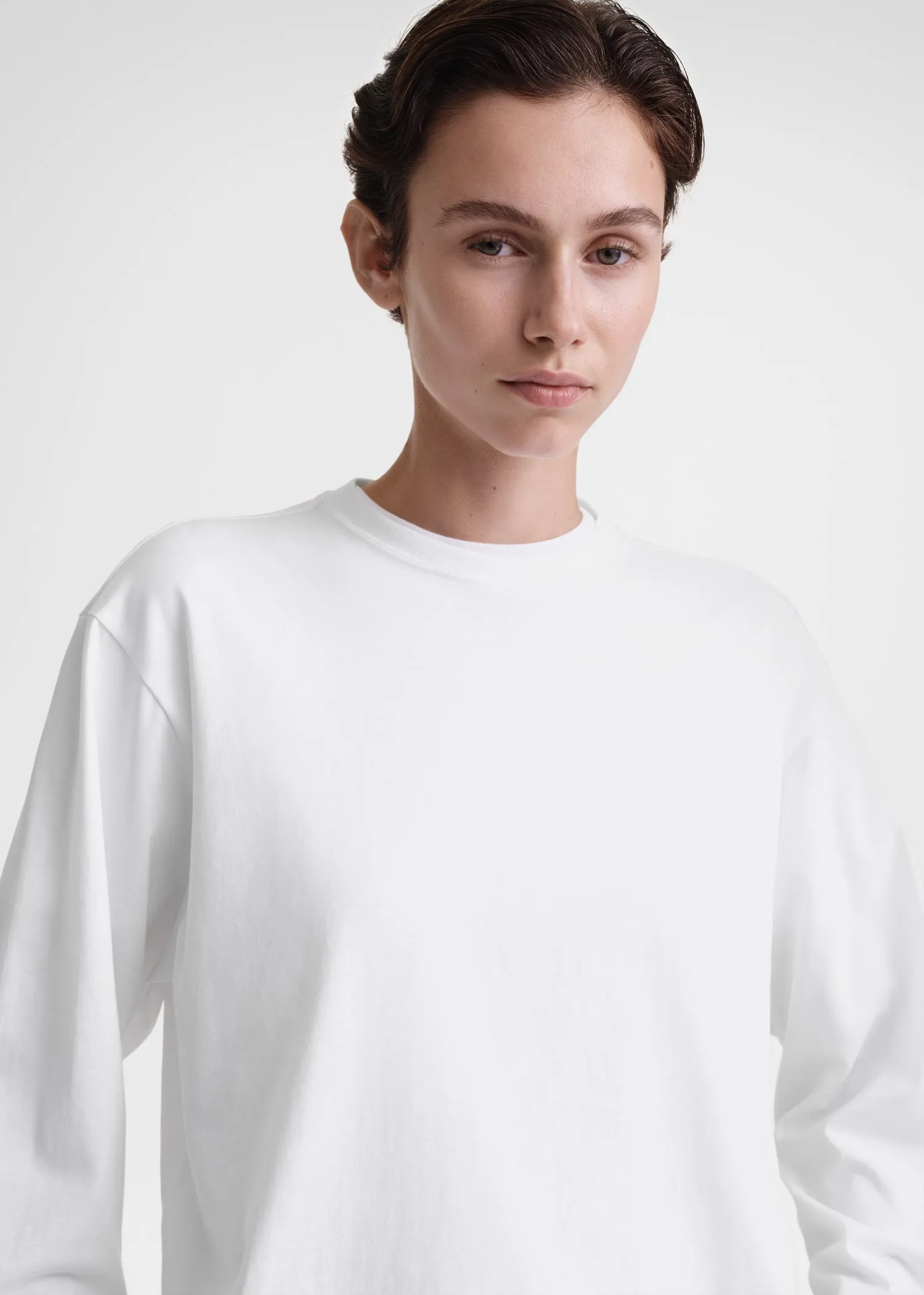 Long-sleeve jersey tee white