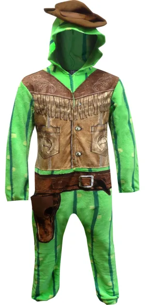 Lookin' Sharp Cowboy Cactus Hooded Onesie Pajama