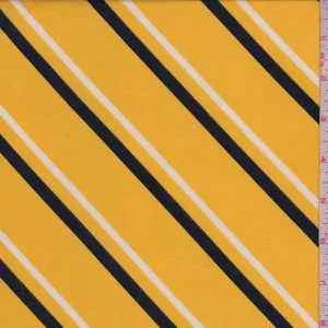 Maize Yellow Diagonal Stripe Double Brushed Jersey Knit Fabric